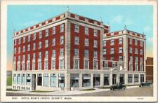 c1930s EVERETT,  Washington Postcard HOTEL MONTE CRISTO Street View / Unused picture