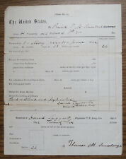 1862 CIVIL WAR PAYMENT VOUCHER J.M. LENSABURGH 46th PA REGT. For $26 picture