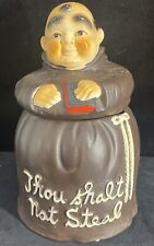 Monk Cookie Jar Thou Shall Not Steal Small Chip Vintage picture