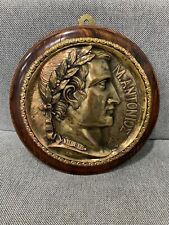 Vintage Brass or Copper Metal Roman Marc Antony Plaque picture