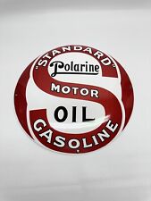 Standard Motor Oil Gasoline Polarine Vintage Style Porcelain Enamel Retro Sign picture