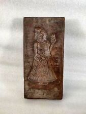 Antique Heavy Iron Fine Hand Carved King Cookies Mold Old Big Iron Cookies Mold picture