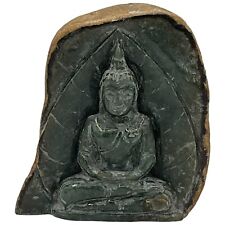 Traditional Thai Buddha Carved Jade or Jadeite in Rock Thai Buddha Meditating picture