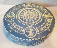 Vintage Wedgewood Style Cookie Biscuit Tin Holland Intricate Design Embossed picture