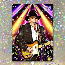 Merle Haggard Holographic Headliner Sketch Card Limited 1/5 Dr. Dunk Signed picture