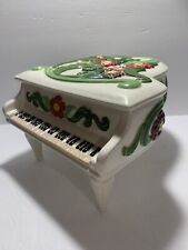 Vintage  Grand Piano Trinket Jewelry Box Ceramic Victorina Large Removable Lid picture