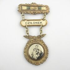 Antique Polish American Fraternal Member Badge Odznaka Członka 