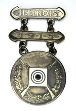 WWI Illinois National Guard EIC Sterling Silver Rifle Marksmanship Badge Medal picture