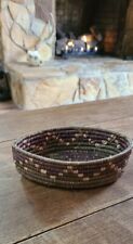 Vintage Primitive Style Coiled Woven Grass Basket 7