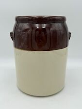Large Vintage McCoy 1430 Two Toned Butter Churn Pottery Crock with Handles Mint picture