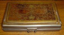Antique Fancy SHCo Mixed Metal Pewter & Brass Metal Sargent Humidor Box - 9 3/8