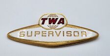 Rare Vintage 1960s TWA Trans World Airlines Supervisor Crew Metal Enamel Pin picture