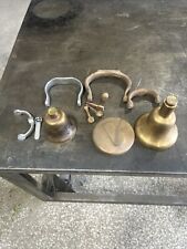 Vintage small brass Bronze ships school door dinner bell Hanging Bell picture