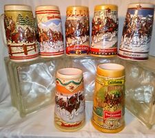 Lot of 7 Anheuser-Busch Budweiser Beer Holiday Steins picture