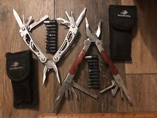 Lot 2 Winchester 2CR Wood & Stainless Steel Pocket Multi-Tool w/ Sheath And Bits picture