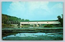 Grand Covered Bridge Harpersfield, Ohio OH VINTAGE Postcard picture