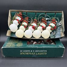 Vintage Holiday Highlights Christmas Tree Set Snowman Styrofoam 5 Lights String picture