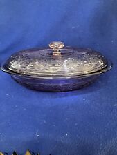 Beautiful Vintage Anchor hocking Avalon Amethyst 3qt Glass Lidded Casserole Dsh picture