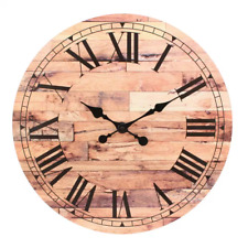 18 In. Brown Vintage Roman Numeral Wall Clock picture