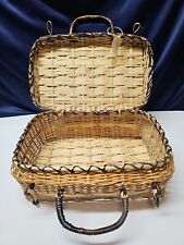 Wicker Rattan Woven Vintage Dual Locking Basket picture
