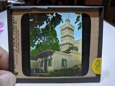 HISTORIC Glass Magic Lantern Slide EJO GREAT TOWER RESIDENCE IDENTIFY? picture