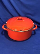 Vintage Westen Bassano Enamelware Cookware Stock Pot With Lid Red Made In Italy picture