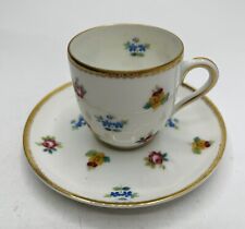 ROSENTHAL Selb Bavarian Demitasse Cup and Saucer Scattered Flowers Mint picture