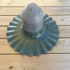 Antique Scalloped 20 Inch Radial Wave Industrial Porcelain Street Light  picture