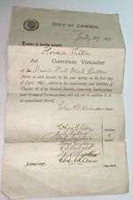 Rare Antique Lowell Massachusetts Business License 1879 Signed Civil War Vets picture