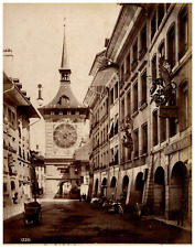 Switzerland, Bern, Zytglogge Vintage Print, Albumin Print 25.5x20 Circa 1 picture