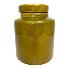 Vintage Italian Pottery Canister Handmade Green T731 Cottagecore  picture