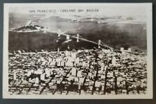 RPPC Aerial View Postcard~ San Francisco & Oakland Bay Bridge~ California~ CA picture