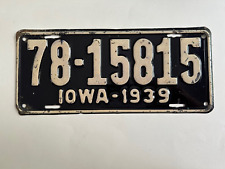1939 Iowa License Plate County 78 All Original Paint picture