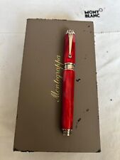 MONTEGRAPPA Emblema Red Celluloid Fountain Pen, 18K EF Nib-Mint picture