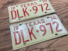 PR Vintage 1974 Texas Auto License Plate Ford Chevrolet Dodge Car Tags NICE picture