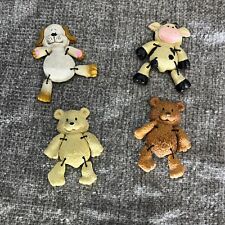 Lot of 4 Vintage Fridge Magnets Bears Cow Dog Funny, Cool Animals with Limbs VTG picture