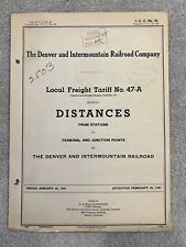 Rare 1941 Denver & Intermountain Railroad Co. Tariff showing Distances picture