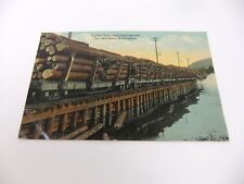Lumber Train Emptying Logs Saw Mill Basin Washington Postcard picture