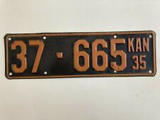 1935 Kansas License Plate County #37 All Original Paint picture