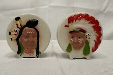 Vintage Native American Drums Salt & Pepper Shakers Hand Painted picture