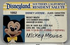 Vintage Disneyland Mickey Mouse Drivers License 1992 Park Admission Gift Ticket picture