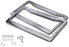 BLVD 2PCS CHROME STAINLESS STEEL METAL LICENSE PLATE FRAME TAG COVER with SCREW  picture