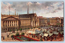 Leipzig Saxony Germany Postcard Universitat Augustusplatz 1918 Oilette Tuck Art picture