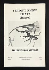 1979 I Didn't Know That Insects Kansas School Naturalist Vintage Science Booklet picture