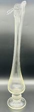 Vtg Anchor Hocking USA Clear Swung Handblown Footed Vase 15” picture