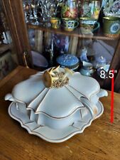Antique Majolica Trompe L’Oeil Soup Tureen With Plate, Lid And Ladle. picture