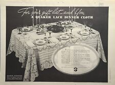 Quaker Lace Company Dinner Cloth Holiday Gift Stockings Vintage Print Ad 1936 picture