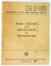 VTG ARMY TECHNICAL MANUAL TM 11-690 1959 BOOK THEORY & APPLICATION TRANSISTORS picture