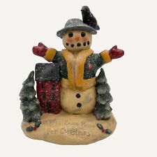Christmas Snowman Figurine Hearts Come Home For Christmas Holiday Decor picture