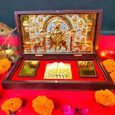 JAI MATA DI POCKET TEMPLE (24 KARAT GOLD COATED) Wooden Box Use For Gift Item picture